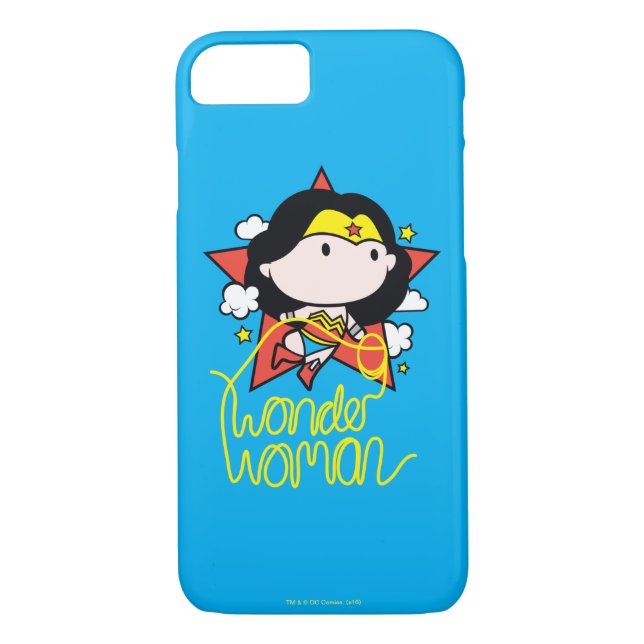 Coques Case-Mate iPhone Chibi Wonder Woman Voler Avec Lasso (Dos)