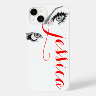 Coque Pour iPhone 14 Plus Chic Artsy Les yeux de la femme personnalisée