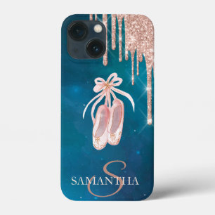 Case-Mate iPhone Case Chic Ballet Shoes Rose Gold Glitter Drips