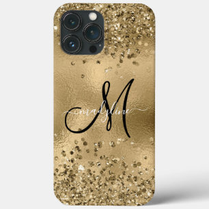 Case-Mate iPhone Case Chic Black Gold Parties scintillant Nom du monogra