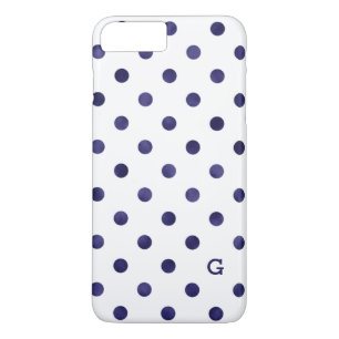 Coque Case-Mate iPhone Chic bleu et blanc motif monogramme