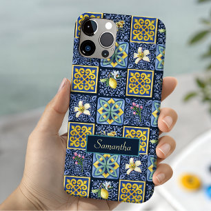 Coque Case-Mate iPhone Chic Bleu turquoise Sicilien agrumes méditerranéen