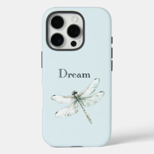 Coque iPhone 16 Pro Chic Blue Dragonfly Dream