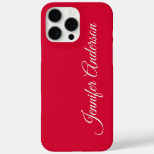 Coque iPhone 16 Pro Max Chic Calligraphie Élégant Cerisier Rouge Personnal
