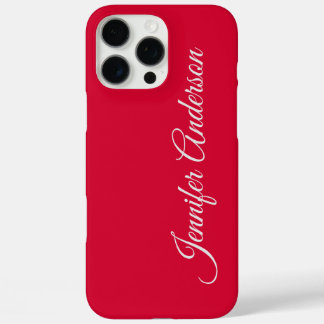 Coque iPhone 16 Pro Max Chic Calligraphie Élégant Cerisier Rouge Personnal