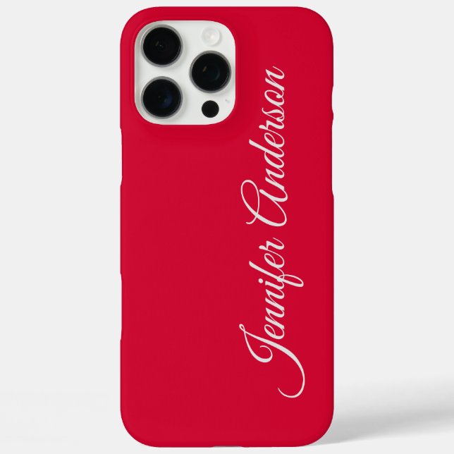 Coques Case-Mate iPhone Chic Calligraphie Élégant Cerisier Rouge Personnal (Verso)