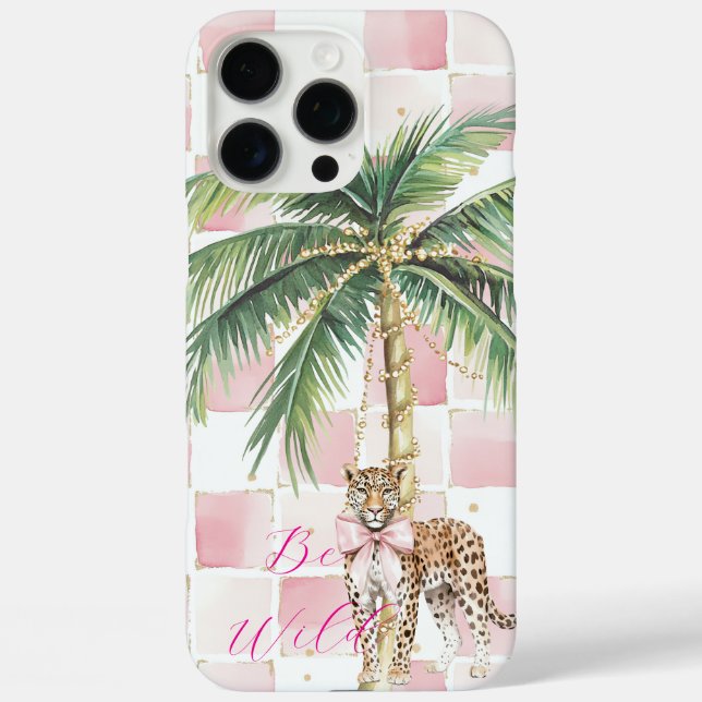Coques Case-Mate iPhone Chic Carré Gold Palm Tree Leopard (Verso)