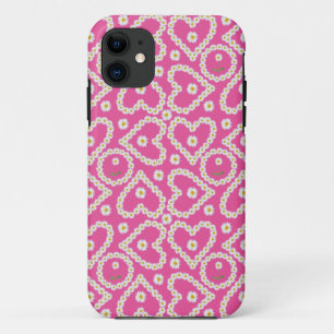 Coque Case-Mate Pour iPhone Chic Chaînes de marguerite en forme de coeur, Coqu