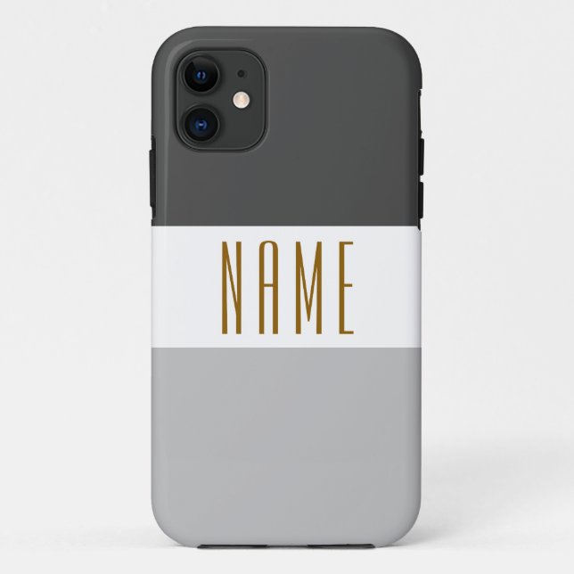 Coques Case-Mate iPhone Chic Classé Deux Tons Gris Gris Gris Gris Grand Te (Dos)