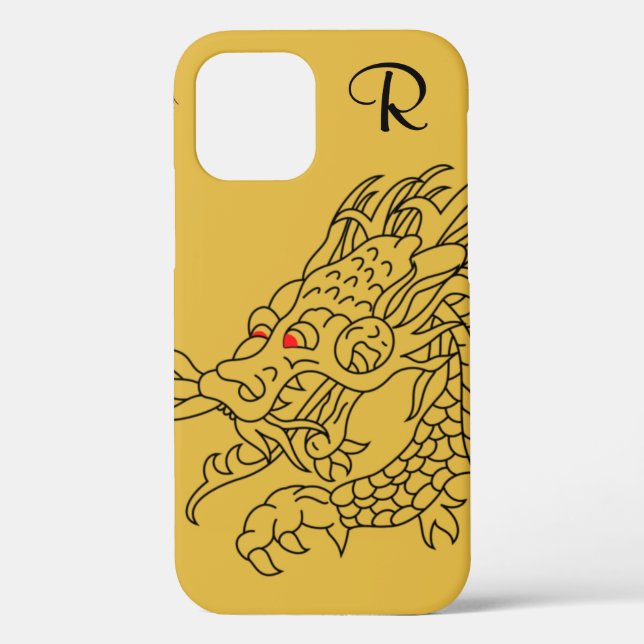 Coques Case-Mate iPhone Chic Coque-coque iphone de monogramme de dragon d' (Verso)