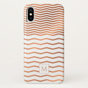 Case-Mate iPhone Case Chic cuivre et Rose or huile Chevron Monogramme