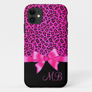 Coque iPhone 11 Chic élégant Girly d'empreinte de léopard rose et