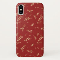 Chic Elegant Gold Foil Feuille Rouge