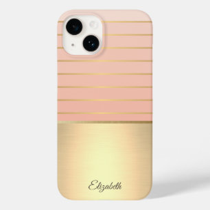 Coque Case-Mate iPhone Chic Élégant Rayé Or
