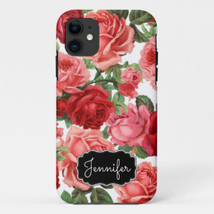 Case-Mate iPhone Case Chic Elegant Vintage Pink Roses Nom floral