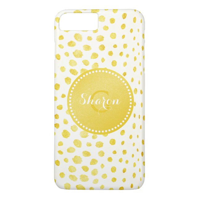 Coques Case-Mate iPhone Chic faux or brillant imprimé guépard monogramme (Dos)