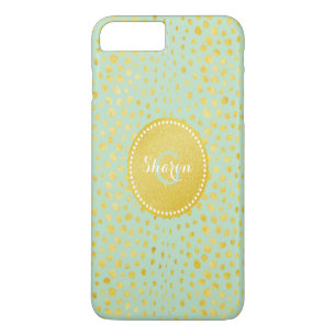 Coque iPhone 8 Plus/7 Plus Chic faux or scintillant imprimé cheetah monogramm