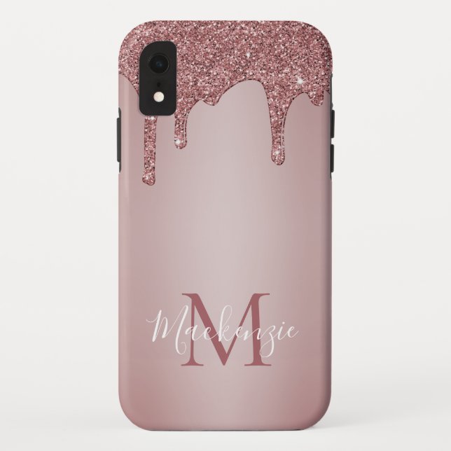 Coques Case-Mate iPhone Chic Girly Rose Parties scintillant Drivers Monogr (Dos)