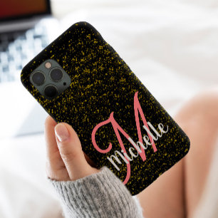 Case-Mate iPhone Case Chic Gold brillant noir rose monogramme unique gir