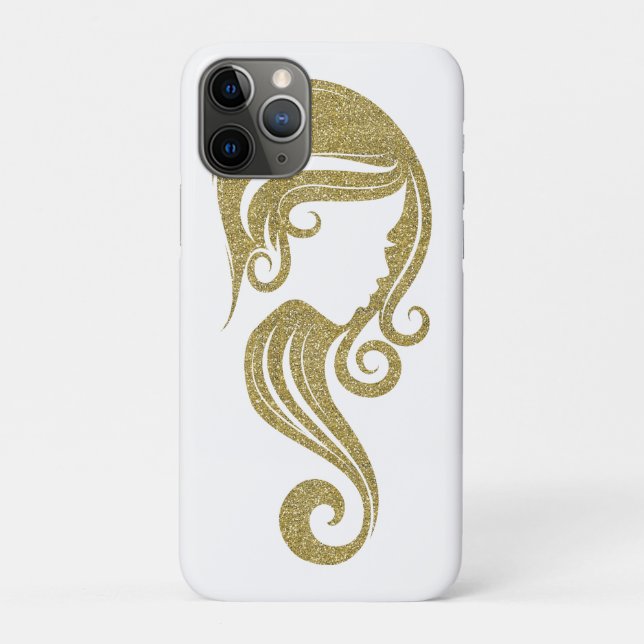 Coques Case-Mate iPhone Chic Gold Parties scintillant Beauté Fille cheveux (Dos)