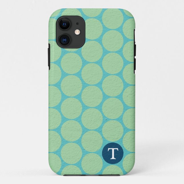 Coques Case-Mate iPhone Chic Grand Pois verts Turquoises (Dos)