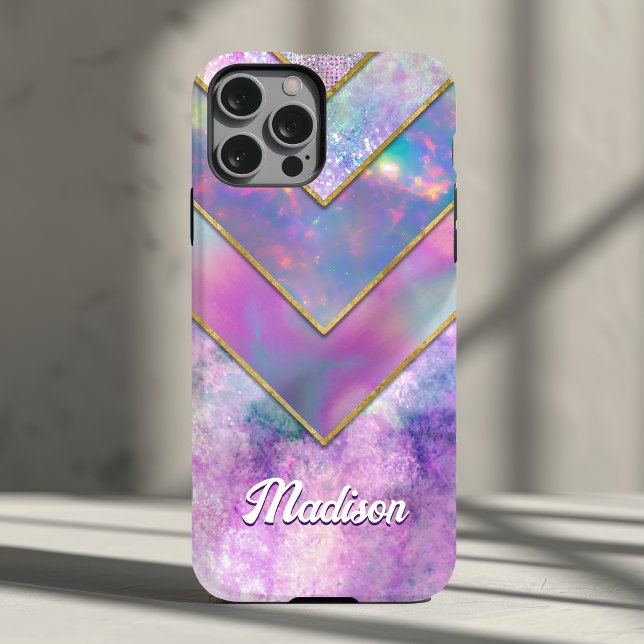 Coques Case-Mate iPhone Chic holographique féminin rose élégant (Créateur téléchargé)