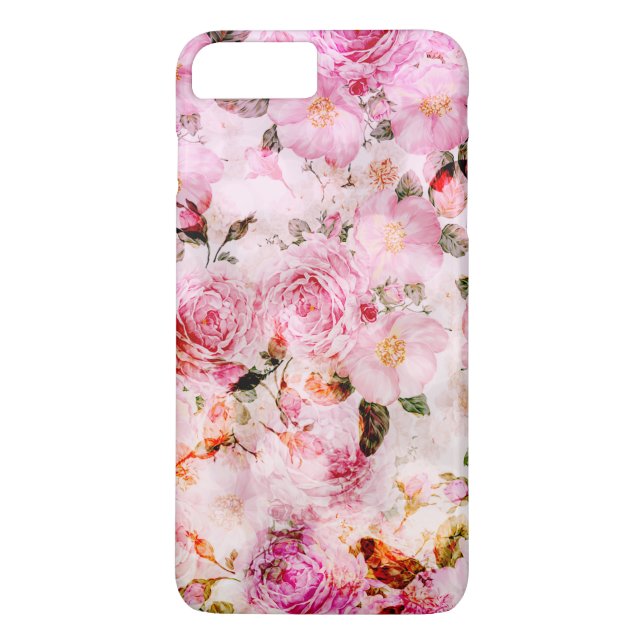 Coques Case-Mate iPhone Chic Joli Push Pink Rose Floral (Dos)