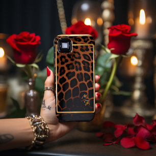 Coque Case-Mate iPhone Chic Leopard-Print Monogrammé