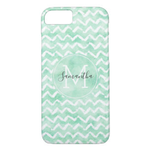 Coque Case-Mate iPhone Chic Monnaie Aquarelle Chevron Stripes Monogramme