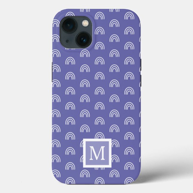 Coques Case-Mate iPhone Chic Monogram White Rainbow (Verso)