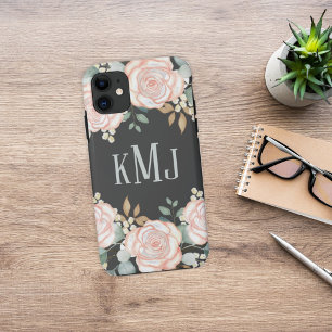 Case-Mate iPhone Case Chic Monogramme Botanique Design Floral Vert