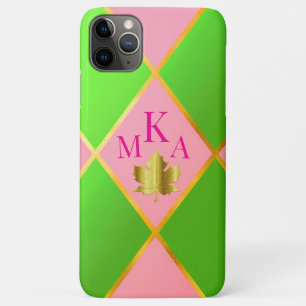 Case-Mate iPhone Case Chic Monogrammed rose et Jacquard vert