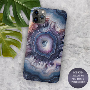 Case-Mate iPhone Case Chic motif agate quartz bleu violet pourpre foncé