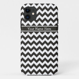 Coques Pour iPhone Chic Motif Chevrons Noir et Blanc