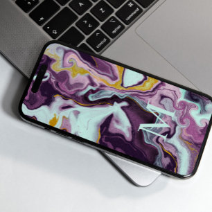Case-Mate iPhone Case Chic or violet marbre Monogramme