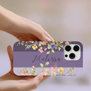 Coque Case-Mate iPhone Chic Palette pourpre fleurit Fleurs sauvages