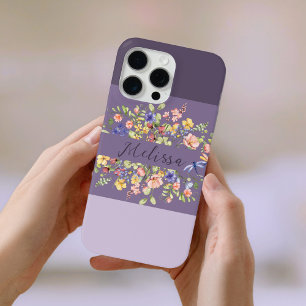 Coque Case-Mate iPhone Chic Palette pourpre fleurit Fleurs sauvages