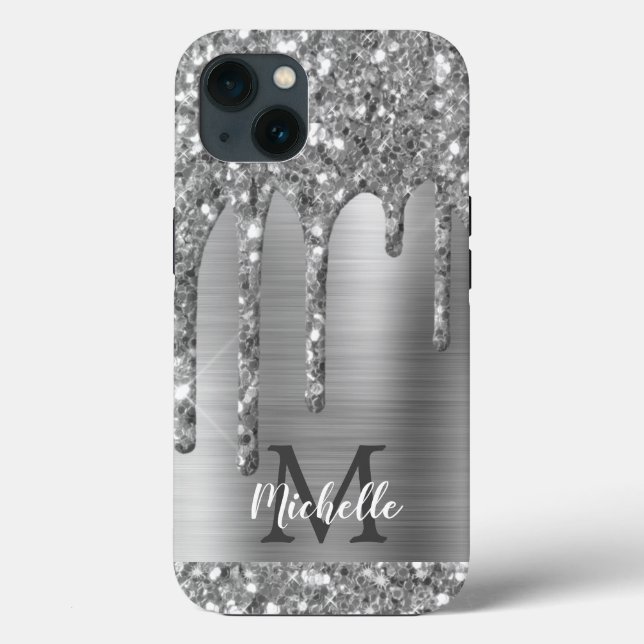 Coques Case-Mate iPhone Chic Parties scintillant gris argent Lecteurs Mono (Verso)