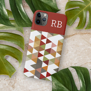 Case-Mate iPhone Case Chic personnalisé Rouge foncé Vert Brun Taupe Art