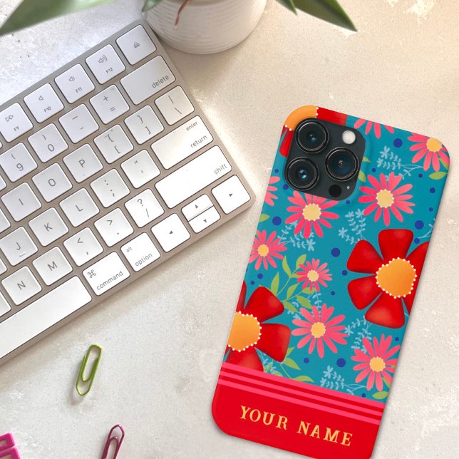 Coques Case-Mate iPhone Chic Pour Ses Fleurs Rouges Motif Inspirivity (Créateur téléchargé)
