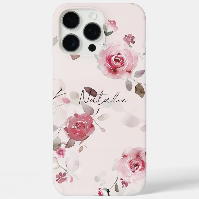 Coques Case-Mate iPhone Chic romantique rose floral (Verso)