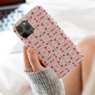 Coque Case-Mate iPhone Chic rose et rouge Motif floral élégant
