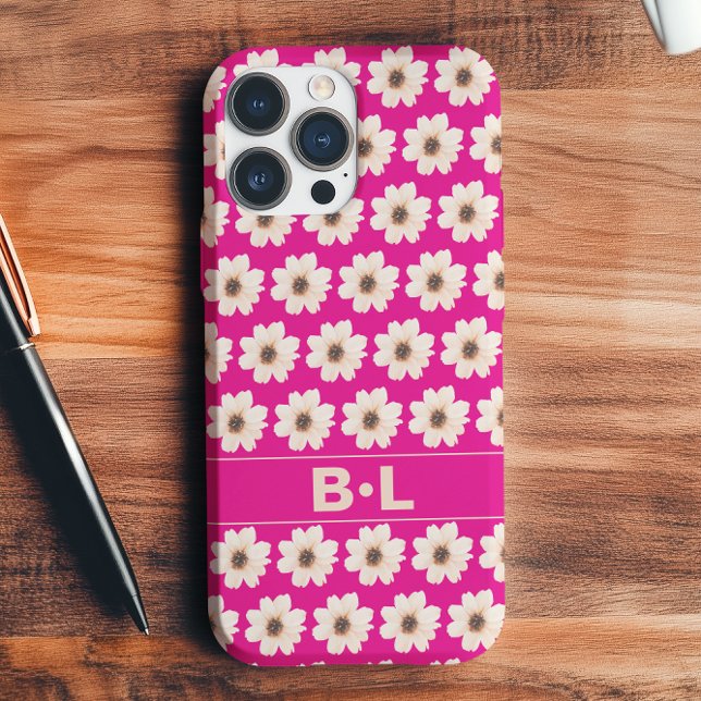 Coques Case-Mate iPhone Chic rose Fuchsia Floral (Créateur téléchargé)