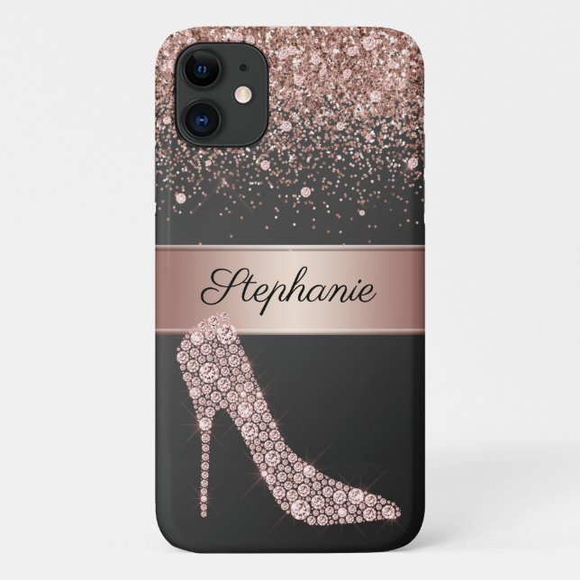 Coques Case-Mate iPhone Chic Rose Gold Parties scintillant Diamond High He (Dos)