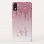 Case-Mate iPhone Case Chic rose rose rose rose Parties scintillant or ét<br><div class="desc">Glam Blush Rose Parties scintillant or étincelante Monogramme Téléphone Boîtier</div>