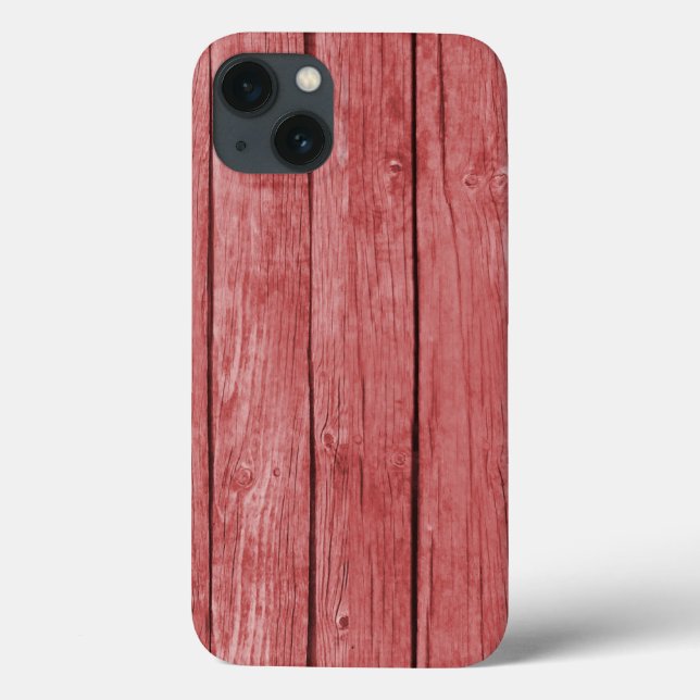 Coques Case-Mate iPhone Chic Rouge Rustique Bois (Verso)
