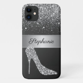 Case-Mate iPhone Case Chic Silver Parties scintillant Diamond Haut talon