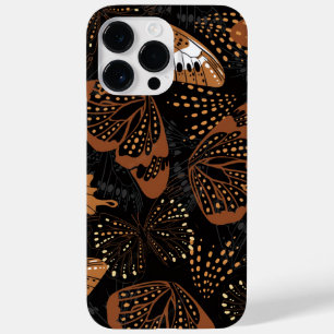 Coque Case-Mate iPhone Chic Terracotta Brown and Black Butterfly Pattern