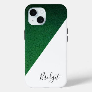 Coque Case-Mate iPhone chic vert & blanc géométrique moderne