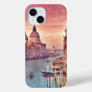 Coque Case-Mate iPhone Chic Vintage Canal de Venise Pastel Aquarelle Art